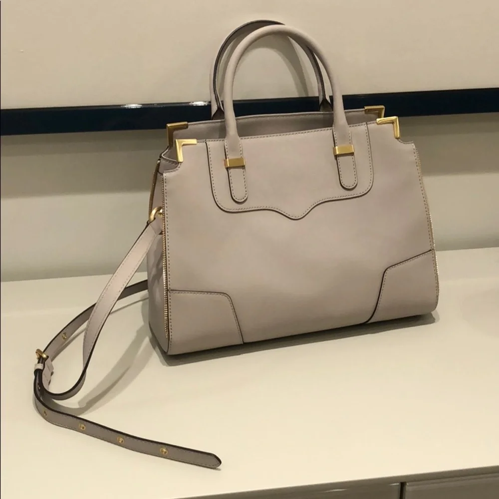Rebecca Minkoff Amorous Satchel Purse in Light Gray - Picture 1 of 3